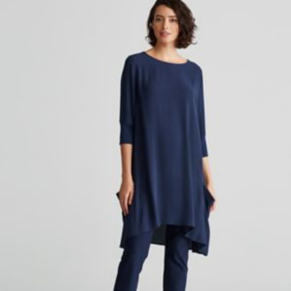 NWT: Eileen Fischer SILK Bateau Neck Dress